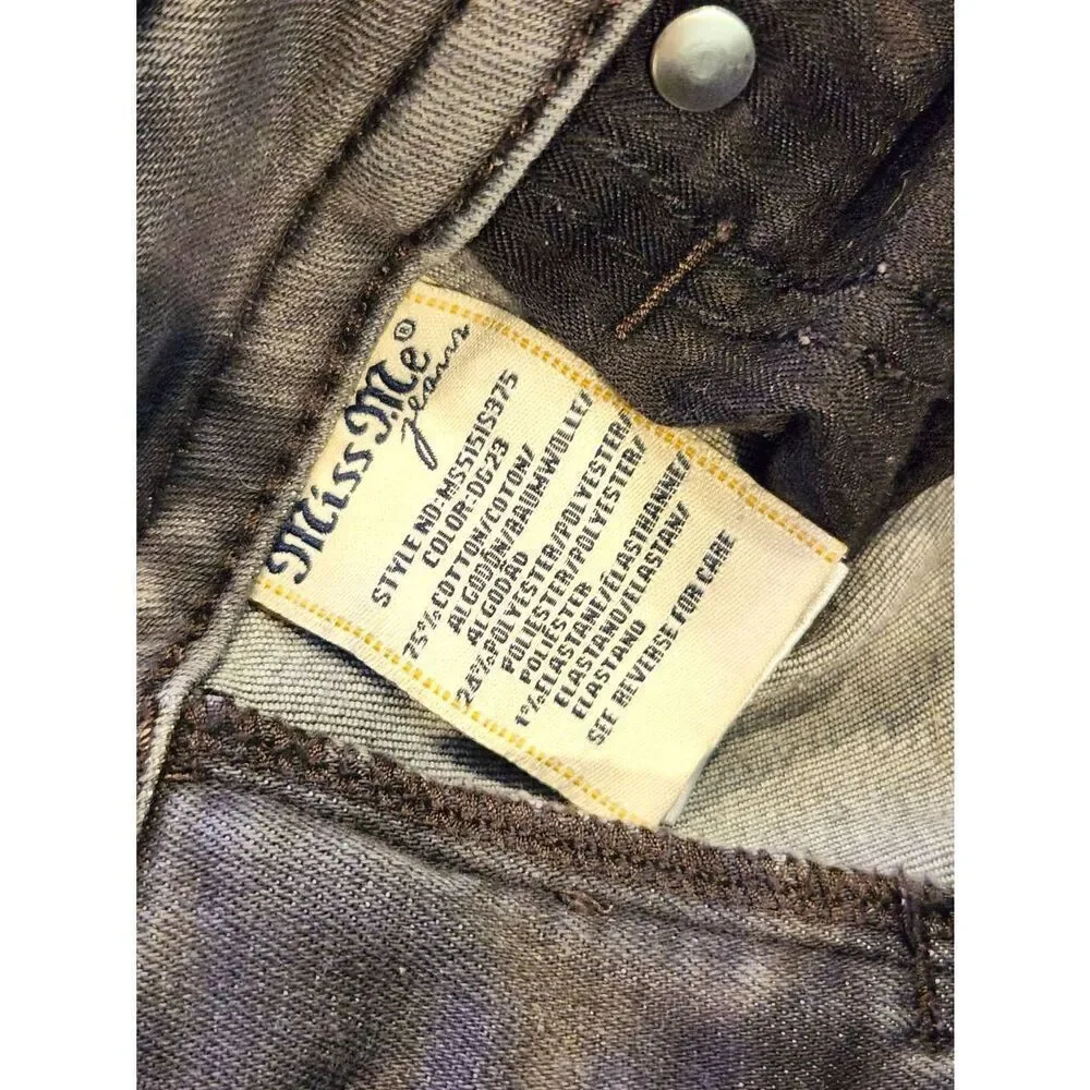 Miss Me 'mid-rise skinny' women 27x29 measured Gray wash Logo denim jeans - Picture 10 of 10